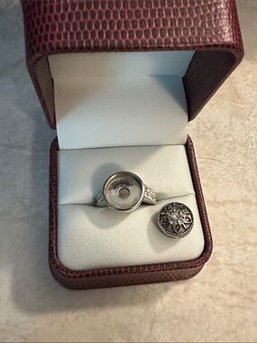 Kameleon Silver Ring with Interchangeable Button